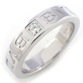 【レビュー1000件記念★対象品3％OFF&10日限定P3倍】 ブルガリ BVLGARI リング B-zero1 ビーゼロワン エッセンシャル バンド 339982 Wロゴ ダブルロゴ 1ポイント ダイヤモンド 0.04ct K18WG 9号 【中古】