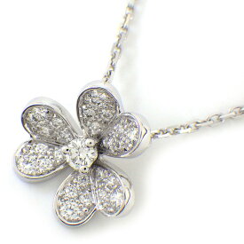 【レビュー1000件記念★対象品3％OFF】 ヴァンクリーフ＆アーペル Van Cleef & Arpels ネックレス フリヴォル ミニ VCARP3W300 パヴェ 25ポイント ダイヤモンド 計0.21ct K18WG 【中古】
