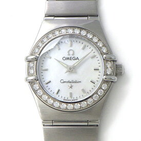 【10日限定★対象品3％OFF＆全品P3倍】 オメガ OMEGA 腕時計 コンステレーション 1466.71.00 夜光インデックス 夜光針 ダイヤベゼル ホワイトシェル文字盤 SS クオーツアナログ 【中古】