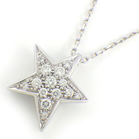 【レビュー1000件記念★対象品3％OFF&15日限定P3倍】 シャネル CHANEL ネックレス コメット ミディアムモデル J0868 スター パヴェ 14ポイント ダイヤモンド 計0.30ct K18WG 【中古】