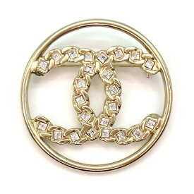 シャネル CHANEL ブローチ ココマーク 2019年 ラウンド サークル ラインストーン GP 【中古】