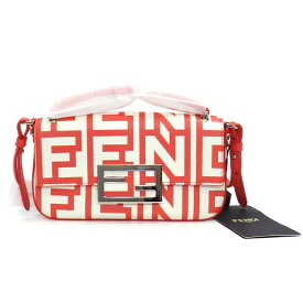 【最大3万円OFFクーポン配布中】 フェンディ FENDI ショルダー/ハンドバッグ バゲット フォンポーチ 7AS142 マークジェイコブス コラボ レッド/ホワイト レザー 【中古】