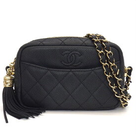 【最大3万円OFFクーポン配布中】 シャネル CHANEL チェーンショルダーバッグ マトラッセ カメラバッグ A57719 ブラック キャビアスキン ゴールド金具 【中古】
