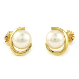 【最大3万円OFFクーポン配布中】 タサキ 田崎真珠 TASAKI ピアス ムーン 月モチーフ アコヤ真珠 8.0mm珠 K18YG 【中古】