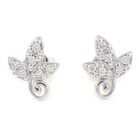 【最大3万円OFFクーポン配布中】 ティファニー Tiffany & Co. ピアス オリーブリーフ パヴェ ダイヤモンド K18WG 【中古】