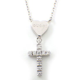 【最大3万円OFFクーポン配布中】 グッチ GUCCI ネックレス ハート クロス ダイヤモンド K18WG 【中古】