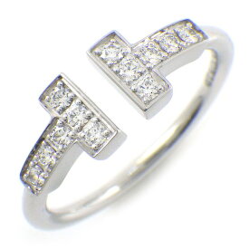 【最大3万円OFFクーポン配布中】 ティファニー Tiffany & Co. リング Tワイヤー 60147237 ダイヤモンド 計0.13ct K18WG 8号 【中古】