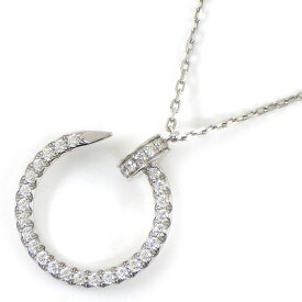 【レビュー1000件記念★対象品3％OFF】 カルティエ Cartier ネックレス ジュストアンクル CRB3046900 釘モチーフ ダイヤモンド 計0.38ct K18WG 【中古】