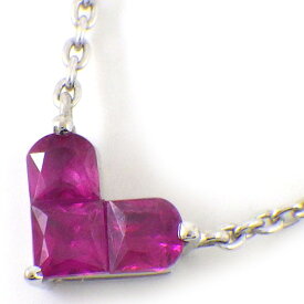 【最大3万円OFFクーポン配布中】 スタージュエリー STAR JEWELRY ネックレス ミステリアスハート 3ポイント プリンセスカット ルビー 計0.25ct K18WG 【中古】