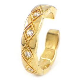 【10日限定★対象品3％OFF＆全品P3倍】 シャネル CHANEL イヤーカフ ココクラッシュ J12156 マトラッセ キルティング 5ポイント ダイヤモンド K18YG ※片方のみ 【中古】