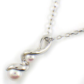 【最大3万円OFFクーポン配布中】 ミキモト MIKIMOTO ネックレス ツイスト 2ポイント パール 3.0/4.5mm珠 K18WG 【中古】