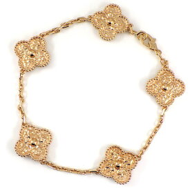 【最大3万円OFFクーポン配布中】 ヴァンクリーフ＆アーペル Van Cleef & Arpels ブレスレット ヴィンテージアルハンブラ 5モチーフ VCARN9T300 K18PG 【箱・保付き】 【中古】