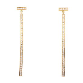 ティファニー Tiffany & Co. ピアス Tバー スウィング フル パヴェ ダイヤモンド K18PG 【中古】