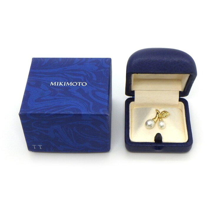 楽天市場】ミキモト MIKIMOTO ピンブローチ チェリー リーフ モチーフ
