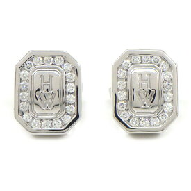 ハリーウィンストン HARRY WINSTON ピアス HWロゴ パヴェ ダイヤモンド K18WG 【箱・保付き】 【中古】