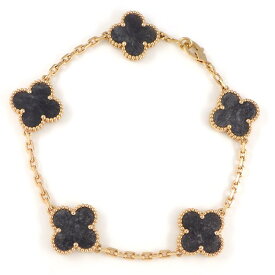 ヴァンクリーフ＆アーペル Van Cleef & Arpels ブレスレット ヴィンテージアルハンブラ 5モチーフ VCARP7S600 激レア コレクションアイテム 限定品 シルバー オブシディアン K18PG 【中古】