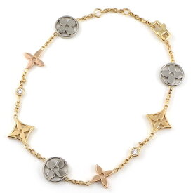 ルイ・ヴィトン LOUIS VUITTON ブレスレット モノグラム イディール Q95286 ブロッサム フラワー スター スリーカラー 2ポイント ダイヤモンド 計0.07ct K18PG K18WG K18YG 【中古】