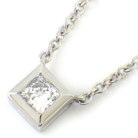 ティファニー Tiffany & Co. ネックレス ソリティア ソリテール スクエア 1ポイント プリンセスカット ダイヤモンド PT950 【中古】