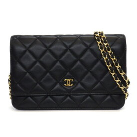シャネル CHANEL ショルダーバッグ マトラッセ クラシック チェーンウォレット AP0250 2014年製 ブラック/ボルドー ラムスキン 【中古】