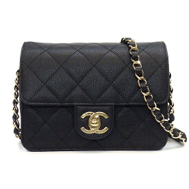 シャネル CHANEL チェーンショルダーバッグ ミニマトラッセ AS0148 2022年以降 ブラック/レッド キャビアスキン ゴールド金具 【中古】