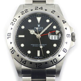 【レビュー1000件記念★対象品3％OFF】 ロレックス Rolex 腕時計 エクスプローラーII 16570T ブラック文字盤 ルーレット刻印 V番 2009年製 デイト 夜光針・インデックス SS 自動巻き 【箱・保付き】 【中古】