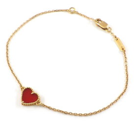 【レビュー1000件記念★対象品3％OFF】 ヴァンクリーフ＆アーペル Van Cleef & Arpels ブレスレット スウィートアルハンブラ ハート VCARN59L00 カーネリアン K18PG 【中古】