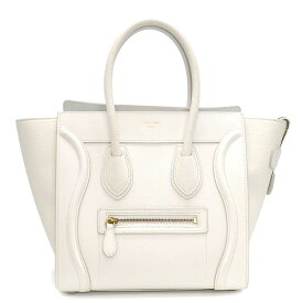 【最大3万円OFFクーポン配布中★15日限定P3倍】 セリーヌ CELINE ハンドバッグ ラゲージ マイクロ 167793AQL.011C アイスバーグ カーフスキン ゴールド金具 【中古】