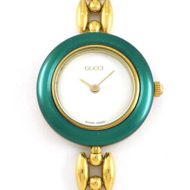 【最大3万円OFFクーポン配布中★15日限定P3倍】 グッチ GUCCI 腕時計 チェンジベゼル 11/12.2 マルチカラーベゼル 全6色付属 ホワイト文字盤 GP クオーツアナログ 【中古】
