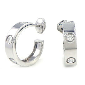 【最大3万円OFFクーポン配布中★15日限定P3倍】 カルティエ Cartier ピアス ラブ フープ 6ポイント ダイヤモンド K18WG 【中古】