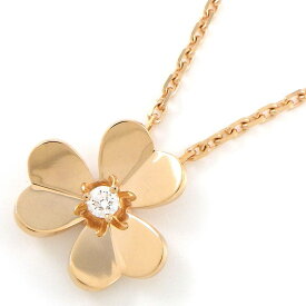【最大3万円OFFクーポン配布中★15日限定P3倍】 ヴァンクリーフ＆アーペル Van Cleef & Arpels ネックレス フリヴォル スモール VCARPFBM00 1ポイント ダイヤモンド 0.08ct K18PG 【箱・保付き】 【中古】