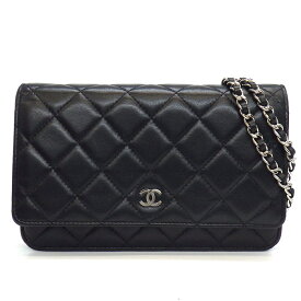 シャネル CHANEL ショルダーバッグ マトラッセ クラシック チェーンウォレット AP0250 2014年 ブラック ボルドー ラムスキン 【中古】