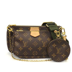 【レビュー1000件記念★対象品3％OFF】 ルイ・ヴィトン LOUIS VUITTON ショルダーバッグ ミュルティ・ポシェット・アクセソワール M44813 カーキ モノグラム レザー 【中古】