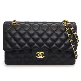 シャネル CHANEL ショルダーバッグ 11.12 クラシック マトラッセ25 A01112 2017年 ブラック ボルドー ラムスキン ゴールド金具 【中古】