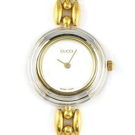 【レビュー1000件記念★対象品3％OFF&5日限定P3倍】 グッチ GUCCI 腕時計 チェンジベゼル 11/12 マルチカラーベゼル 全6色 ホワイト文字盤 GP クオーツアナログ 【中古】