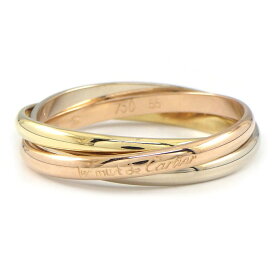 【レビュー1000件記念★対象品3％OFF&5日限定P3倍】 カルティエ Cartier リング トリニティ XS スリーカラー K18PG K18WG K18YG 14.5号 / #55 【中古】