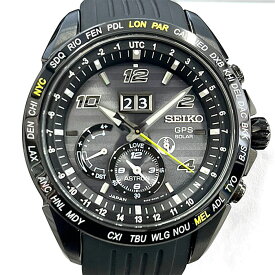【レビュー1000件記念★対象品3％OFF&15日限定P3倍】 セイコー SEIKO 腕時計 アストロン SBXB143/8X42-0AD0-3 ノバク・ジョコビッチ 2017 限定モデル 世界限定5000本 ビッグデイト ワールドタイム ブラック文字盤 SS セラミック ラバーベルト GPSソーラー 【中古】