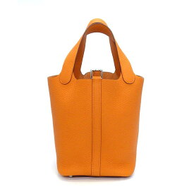 【レビュー1000件記念★対象品3％OFF&15日限定P3倍】 エルメス HERMES ハンドバッグ ピコタンロック PM U刻印 2022年 オレンジ トリヨンクレマンス シルバー金具 【中古】