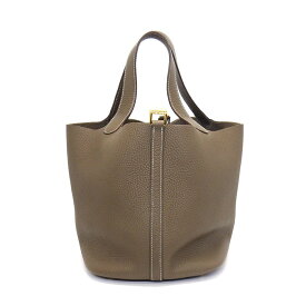 【レビュー1000件記念★対象品3％OFF】 エルメス HERMES ハンドバッグ ピコタンロック MM Z刻印 2021年 エトゥープ トリヨンクレマンス ゴールド金具 【中古】