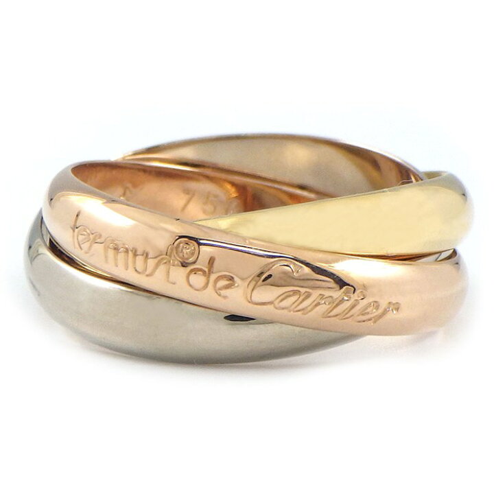 楽天市場】カルティエ Cartier リング トリニティ スリーカラー K18PG 