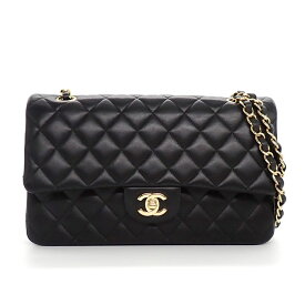 シャネル CHANEL ショルダーバッグ 11.12 クラシック マトラッセ25 A01112 2017年 ブラック ボルドー ラムスキン ゴールド金具 【中古】