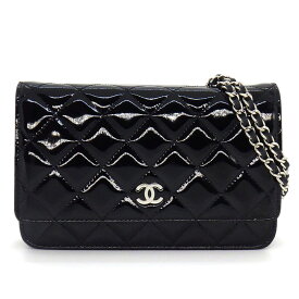 シャネル CHANEL ショルダーバッグ マトラッセ クラシック チェーンウォレット A33814 2011年 ブラック パテントレザー 【中古】