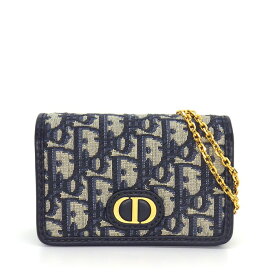 【最大1万円OFF★スプリングセール】 ディオール Dior ショルダーバッグ 30 モンテーニュ ナノ ポーチ S2105UTZQ_M928 ブルー ディオールオブリークジャガード レザー 【中古】