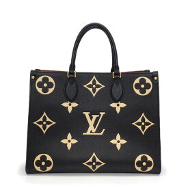 【最大1万円OFF★スプリングセール】 ルイ・ヴィトン LOUIS VUITTON トートバッグ オンザゴー MM M45495 ブラック ベージュ バイカラー モノグラムアンプラントレザー 【中古】