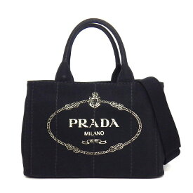 【最大1万円OFF★スプリングセール】 プラダ PRADA トートバッグ/ハンドバッグ/ショルダーバッグ カナパ ミニ 1BG439 ブラック キャンバス ゴールド金具 【中古】