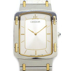 【最大1万円OFF★スプリングセール】 セイコー SEIKO 腕時計 クレドール 2F70-5590 レクタンギュラー シルバーサンレイ文字盤 K18YG SS クオーツアナログ 【中古】