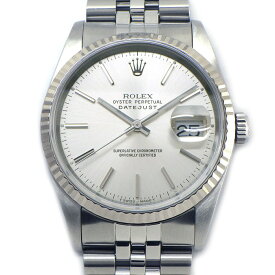 【最大1万円OFF★スプリングセール】 ロレックス Rolex 腕時計 デイトジャスト 16234 E番 1990-1991年製 サンレイシルバー文字盤 デイト K18WG SS 自動巻き 【中古】