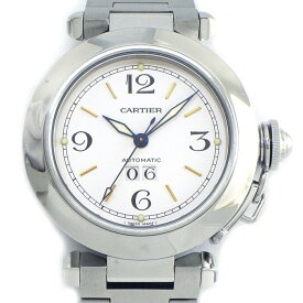 【最大1万円OFF★スプリングセール】 カルティエ Cartier 腕時計 パシャC ビッグデイト W31044M7 ホワイト文字盤 デイト 夜光針 SS 自動巻き 【OH済み】 【中古】