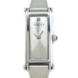 【最大1万円OFF★スプリングセール】 グッチ GUCCI 腕時計 バングルウォッチ 1500L レクタンギュラー GG柄 サンレイシルバー文字盤 SS クオーツアナログ 【中古】