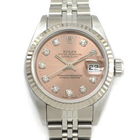 【最大1万円OFF★スプリングセール】 ロレックス Rolex 腕時計 デイトジャスト 79174G K番 2001年製 10ポイント ダイヤインデックス サンレイ ピンク文字盤 フルーテッドベゼル ジュビリーブレス K18WG SS 自動巻き 【箱・保付き】 【中古】