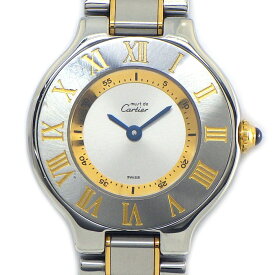 【最大1万円OFF★スプリングセール】 カルティエ Cartier 腕時計 マスト21 ヴァンティアン W10073R6 シルバーサンレイ文字盤 ローマンベゼル GP SS クオーツアナログ 【中古】